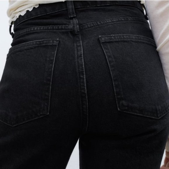 NWT Zara Black High-Rise Ankle Length Slim Jeans In Black Sz:10 - Picture 11 of 16